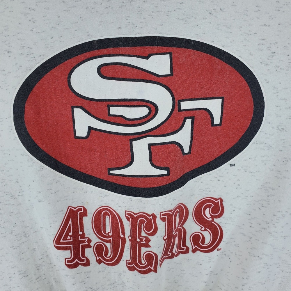 Vintage Sweatshirt Mens L White San Francisco 49ers NFL Graphic Pullover 90s - Picture 2 of 7